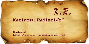 Kazinczy Radiszló névjegykártya